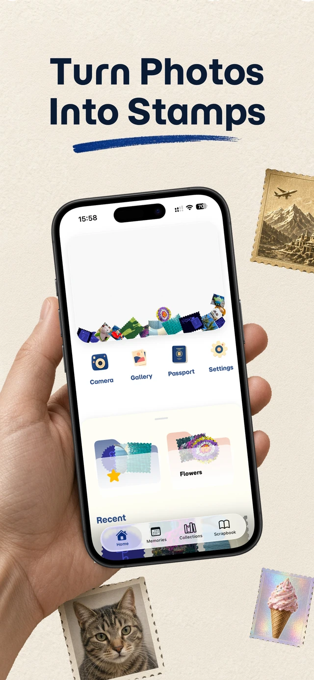 Stampify home showing favorite stamps